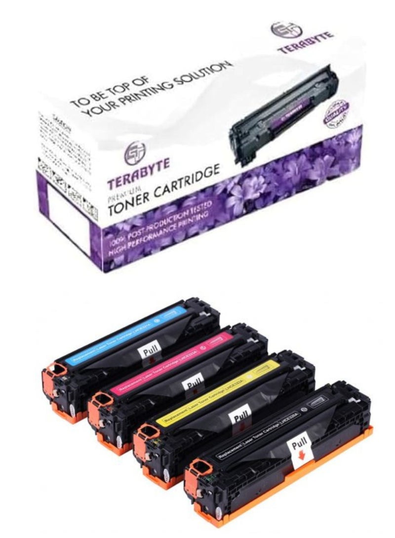 Terabyte 504A Compatible HP 507A (CE400A) / HP 504A (CE250A) Toner Cartridge Pack of 4 - Image 1