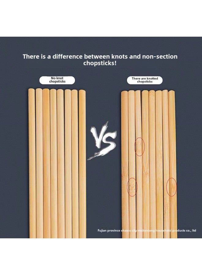 Bamboo Chopsticks Household Household Non-slip Chopsticks Restaurant Chopsticks Hotel Chopsticks Paint-free Wax-free 1 Pair-50 Pairs Suit-Color:Carbonized Belt Section 6*7*24cm(10 Pairs)  - Image 4