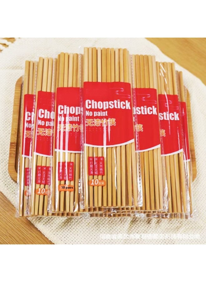Bamboo Chopsticks Household Household Non-slip Chopsticks Restaurant Chopsticks Hotel Chopsticks Paint-free Wax-free 1 Pair-50 Pairs Suit-Color:Carbonized Belt Section 6*7*24cm(10 Pairs)  - Image 2