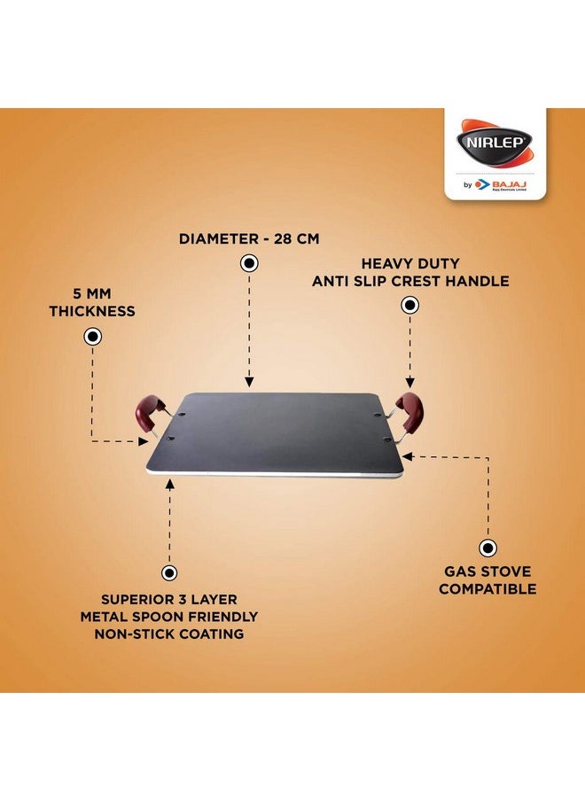 NIRLEP - Nirlep Nonstick Selec Plus Pathiri Tawa 37.5 cm, Aluminium,Black, 1 Pc Set - Image 1