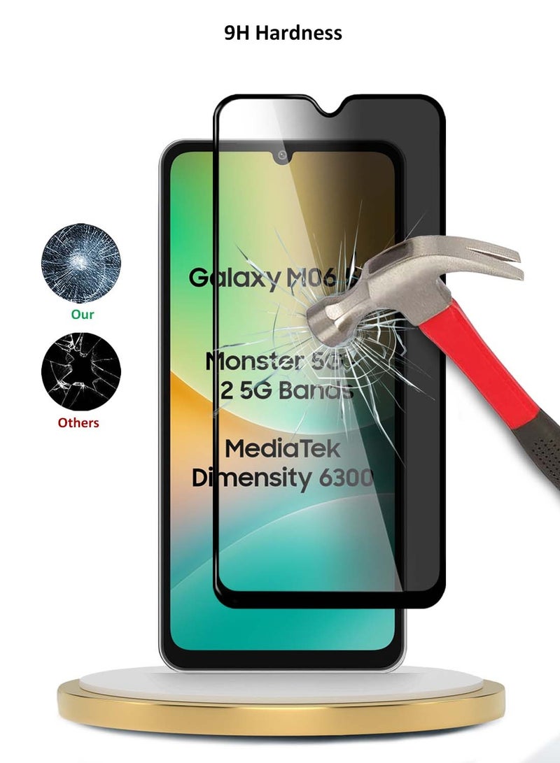 Wtech Samsung Galaxy M06 5G 2025 / Samsung Galaxy F06 5G 2025 Premium E2E Series Privacy Full Glue Full Cover Tempered Glass Screen Protector (MSGECP) - Clear/Black - Image 3