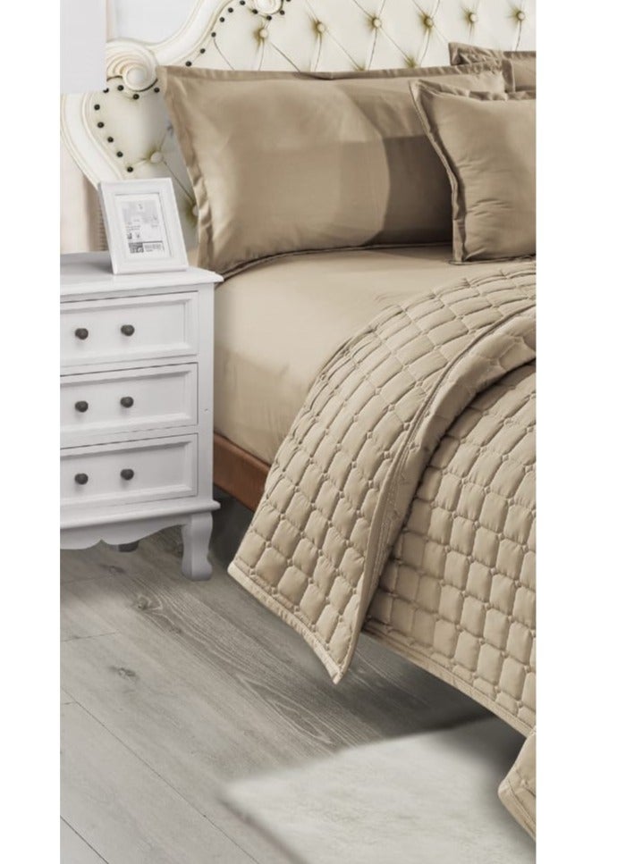 مون طقم لحاف مزدوج مضغوط مكون من 6 قطع ليضيف لك الجمال والاناقه لغرفتك مايكروفايبر لحاف مقاس 250x230 سم - Image 2