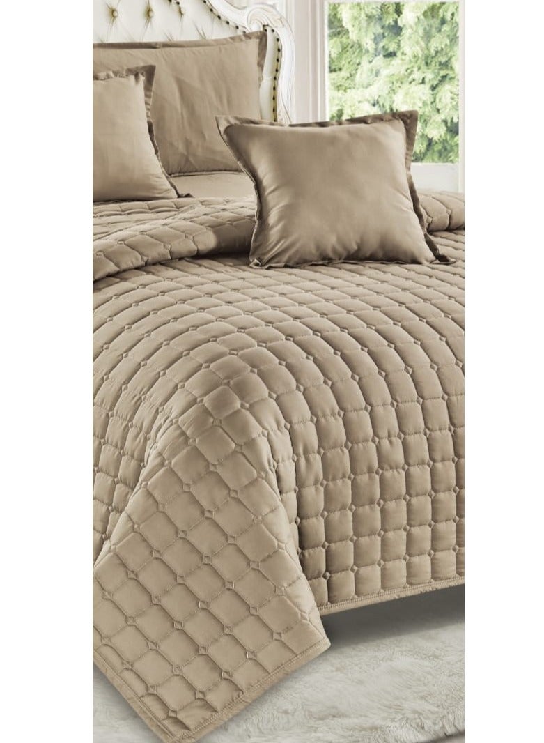 مون طقم لحاف مزدوج مضغوط مكون من 6 قطع ليضيف لك الجمال والاناقه لغرفتك مايكروفايبر لحاف مقاس 250x230 سم - Image 3