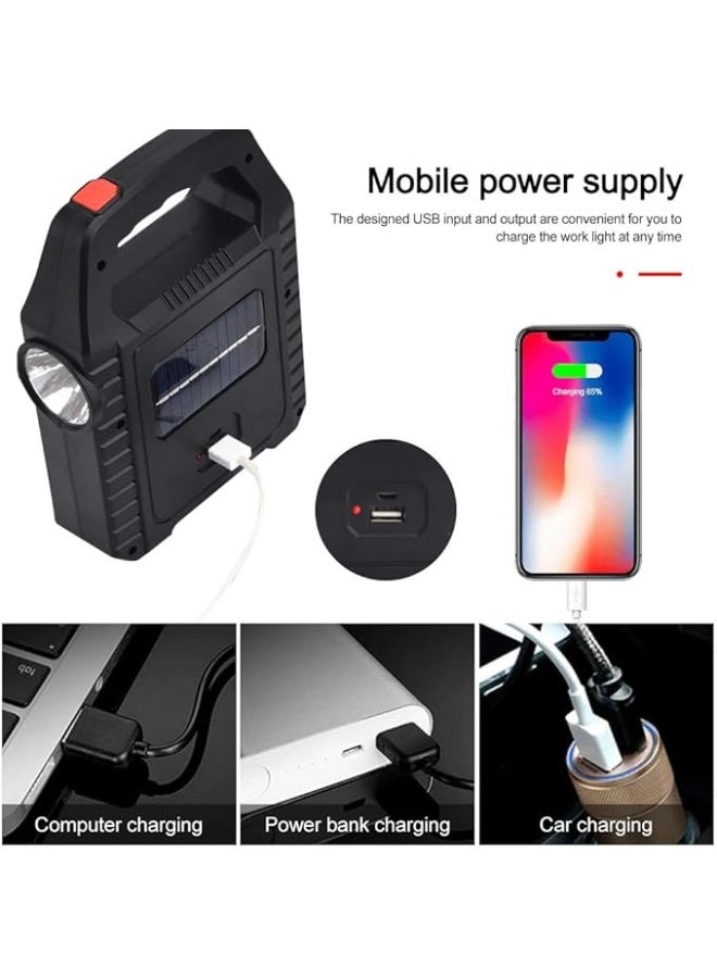 Spaceshoop Solar Flashlights USB Rechargeable Solar Panel Comfortable Grip Portable Handle Side LED Lantern for Outdoor Camping Lighting Other Outdoor Lighting Multi color - Image 3