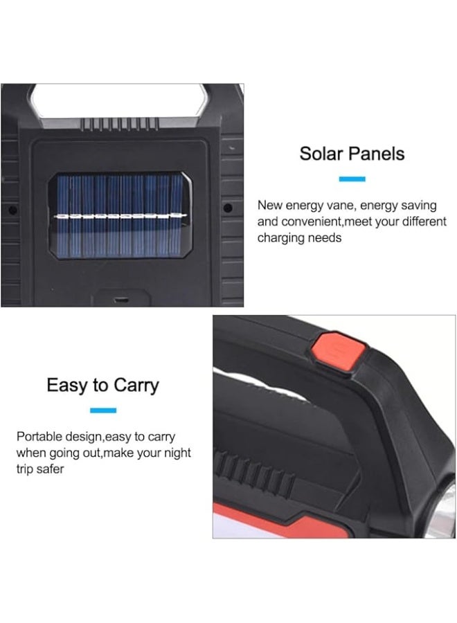 Spaceshoop Solar Flashlights USB Rechargeable Solar Panel Comfortable Grip Portable Handle Side LED Lantern for Outdoor Camping Lighting Other Outdoor Lighting Multi color - Image 2