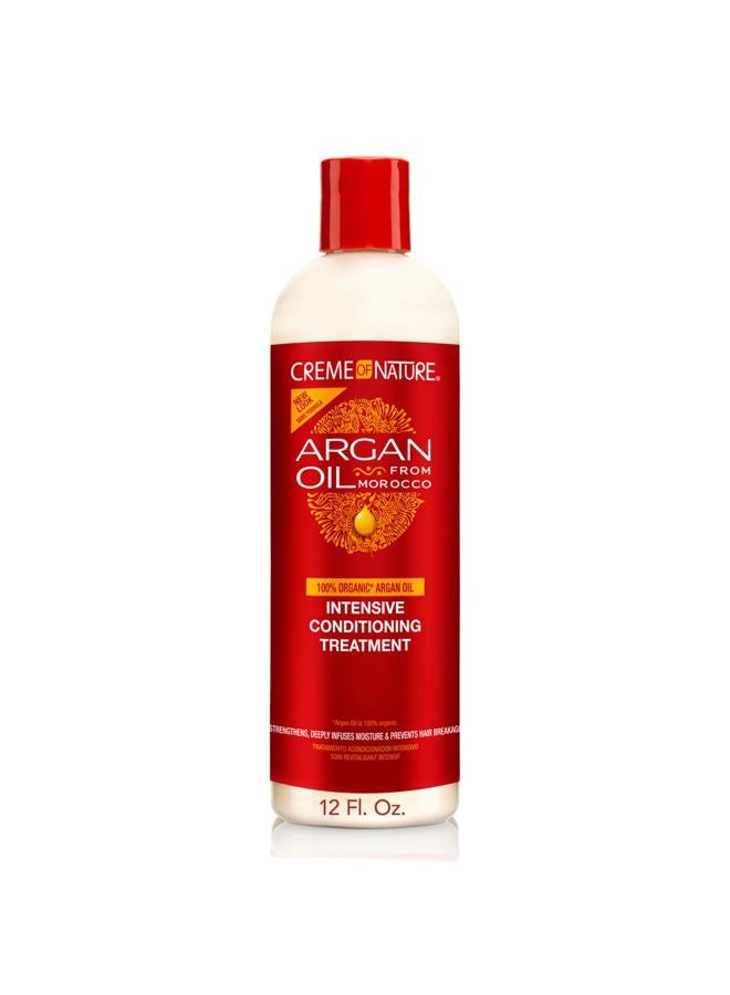 Creme of Nature , Argan Oil for Hair, Intensive Conditioning Treatment, Argan Oil of Morocco, Moisturizing Hair Care, 12 Fl Oz - Image 1