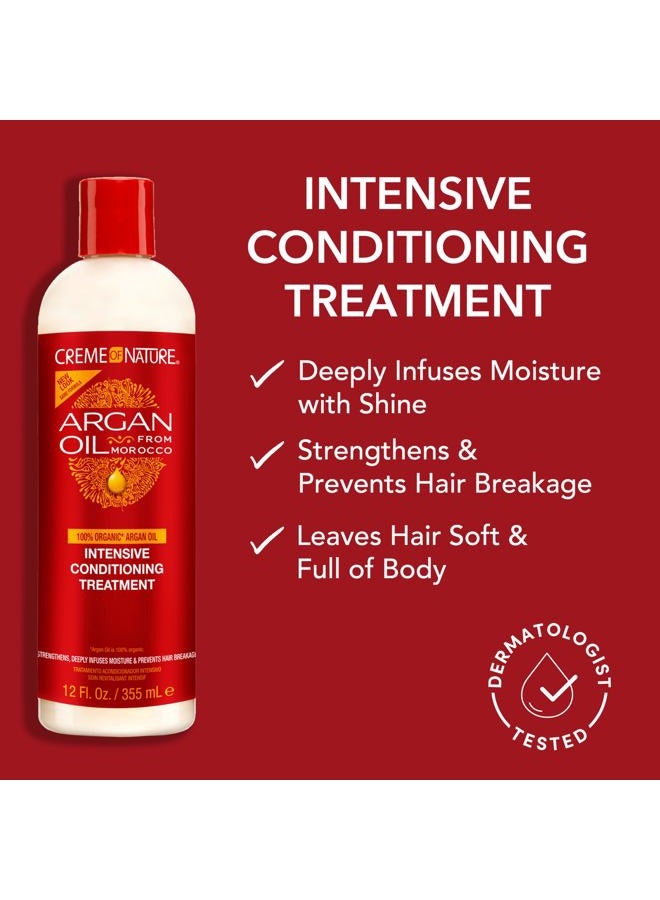 Creme of Nature , Argan Oil for Hair, Intensive Conditioning Treatment, Argan Oil of Morocco, Moisturizing Hair Care, 12 Fl Oz - Image 3