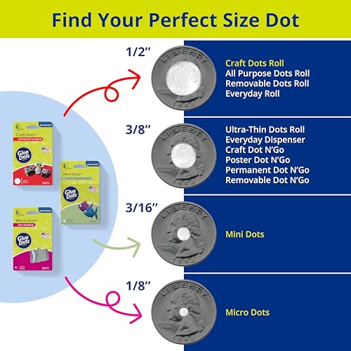Glue Dots, Crafter's Pack, Double-Sided, Mini Dots, Craft Dots, Micro Dots, Permanent, 825 Dots, DIY Craft Glue Tape, Sticky Adhesive Glue Points, Liquid Hot Glue Alternative, Clear, 3 Pack - Image 5
