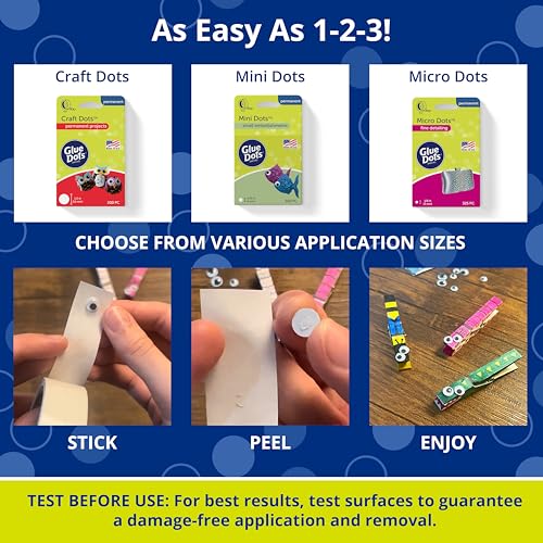Glue Dots, Crafter's Pack, Double-Sided, Mini Dots, Craft Dots, Micro Dots, Permanent, 825 Dots, DIY Craft Glue Tape, Sticky Adhesive Glue Points, Liquid Hot Glue Alternative, Clear, 3 Pack - Image 3