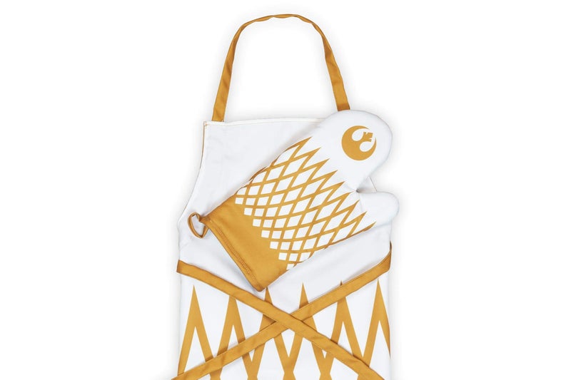 Seven20 Official Star Wars Rebel White/Gold Apron & Oven Mitt Set - White Cookware Accessory Gift - Novelty Chef Items for Outdoor Grilling  Cooking  Baking  and BBQ - Licensed Disney Merchandise - Image 2