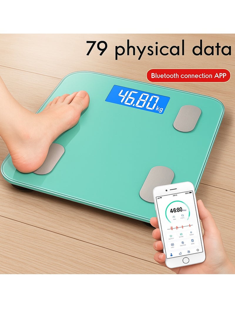 sokany Smart Bluetooth Bathroom Scale C1 - 180kg Capacity, Digital Body Weight Scale with APP Sync for Apple Health, Google Fit & Fitbit, BMI Tracking, Auto Calibration - High Precision Glass Platform (Green) - Image 5