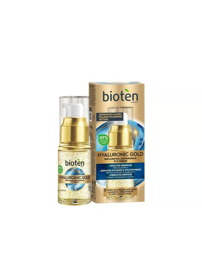 bioten Hyaluronic Gold Replumping Antiwrinkle Eye Serum 15ml - Image 1