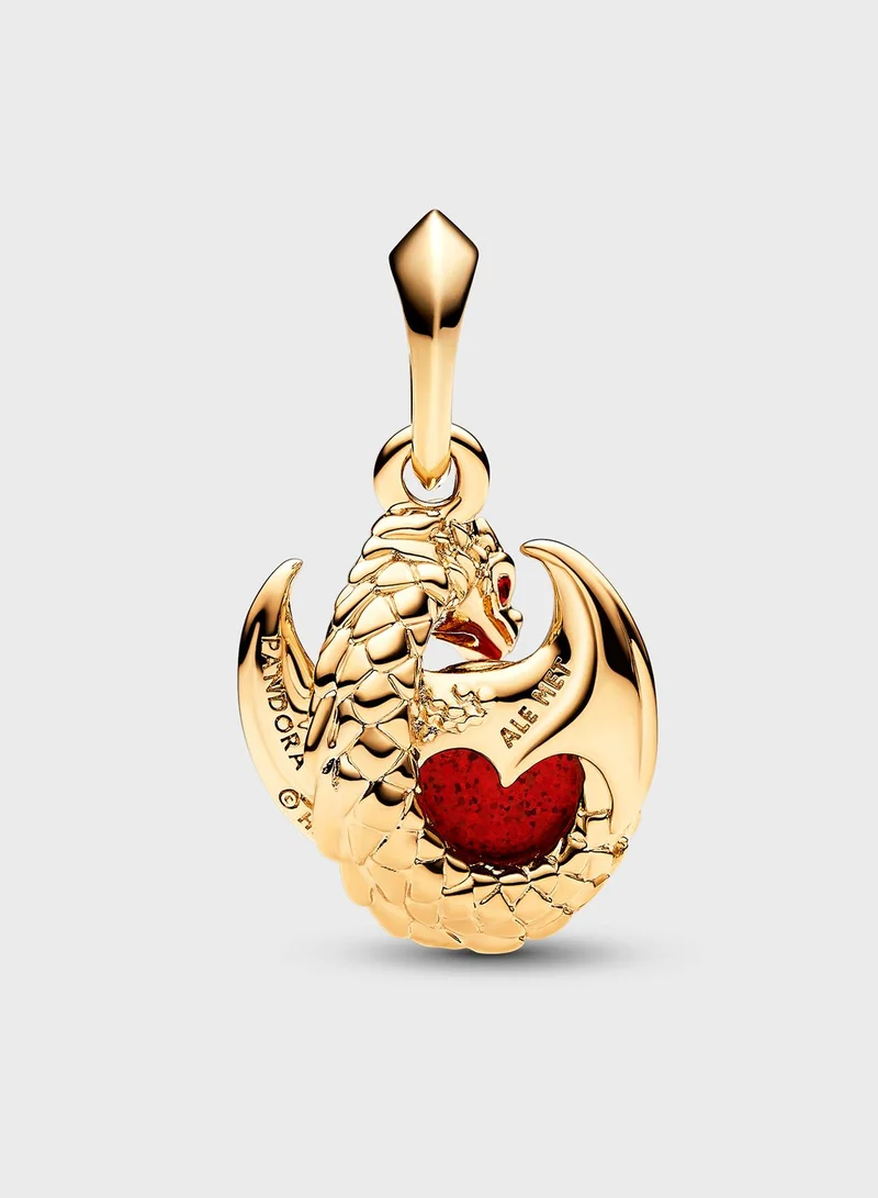 PANDORA Dragon Fire Plated Dangle Opal Charm