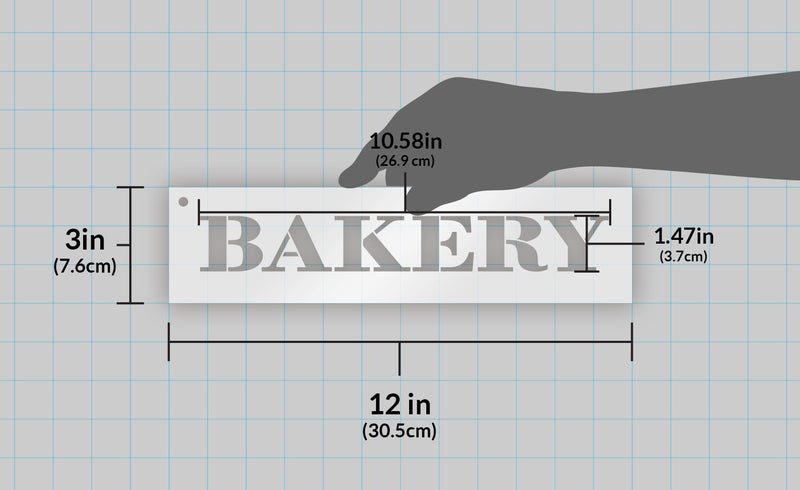 Studio R 12 Bakery Word Farmhouse Stencil by StudioR12 | Mercantile Antique Style - Reusable Mylar Template | for Painting Wood Signs | Wall Art, DIY Home Decor - Select Size (12" x 3") - Image 3
