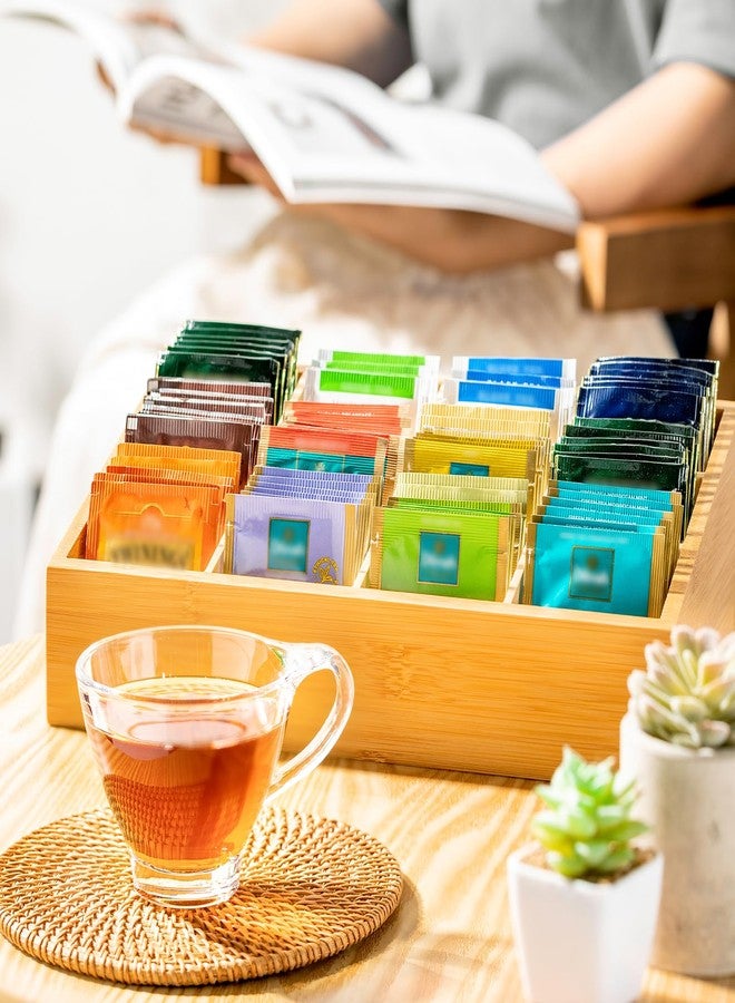 TIMIEEYA Tea Bag Organizer - Bamboo Tea Storage Organizer With 12 Compartments, 1 Layer Tea Organizer for Tea Bags Natural Bamboo for Countertop Office Kitchen Cabinet Pantry - Image 5