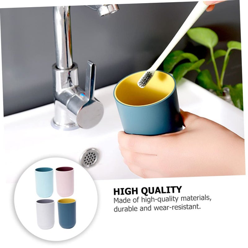 4Pcs Multicolor Toothbrush Cups Mouthwash Holders Travel Washing Cups - Image 5