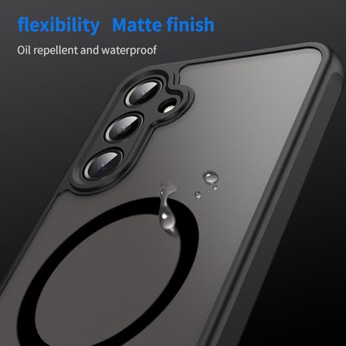 USTIYA Magnetic Case for Samsung Galaxy A16 4G/5G Matte Acrylic Heavy-Duty Case with Camera Protection, Cover, and Strap Loop, Black FGCX - Image 5