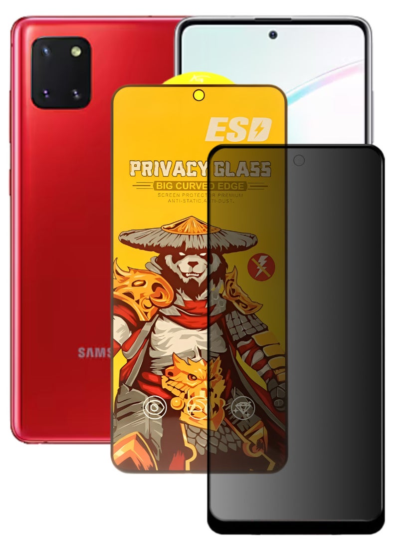 ESD Tempered Dustproof Privacy Glass Screen Protector Compatible For Samsung Galaxy Note 10 Lite - Image 1