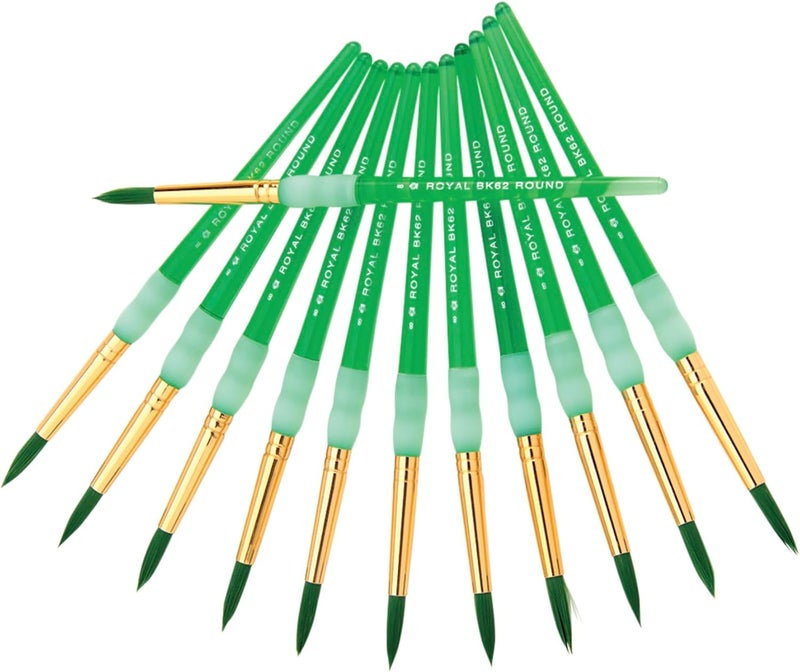 Royal Brush Big Kids Choice Round Paint Brush Set, Size 8, Pack of 12 - Image 1