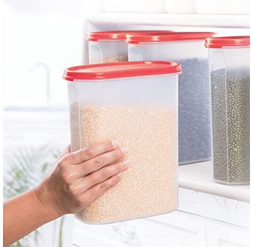 Tupperware MM Oval Container Set for Kitchen Airtight Oval Set for Snacks, Pickle, Sauces, Spices, Dry Fruits, Stackable 2.3L 4pc - Image 4