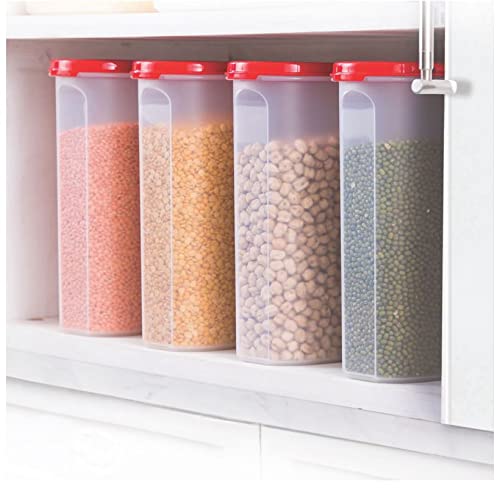 Tupperware MM Oval Container Set for Kitchen Airtight Oval Set for Snacks, Pickle, Sauces, Spices, Dry Fruits, Stackable 2.3L 4pc - Image 3