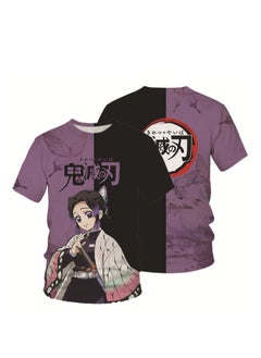 Summer adult and children anime Demon Slayer cartoon pattern 3d T-shirt printed short-sleeved top