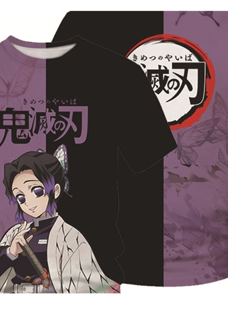 Generic - Summer adult and children anime Demon Slayer cartoon pattern 3d T-shirt printed short-sleeved top - Image 1