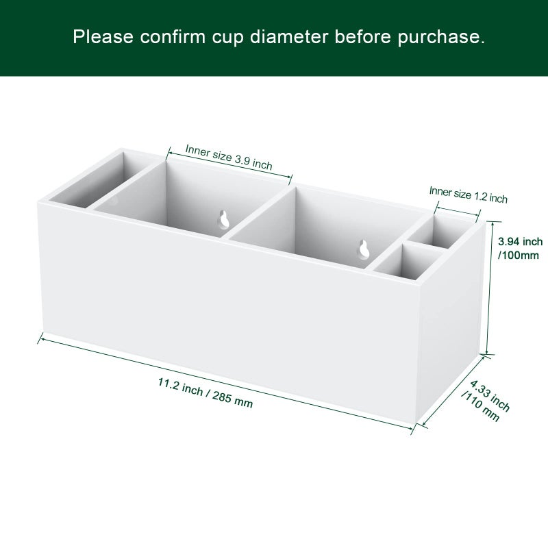 Bosscasa Double Cup Holder With Marker Slot  Party Cup Dispenser Acrylic Cup Organizer Mark Your Cup And Drink Up Caddy Modern Bar Counter Decor  White - Image 2