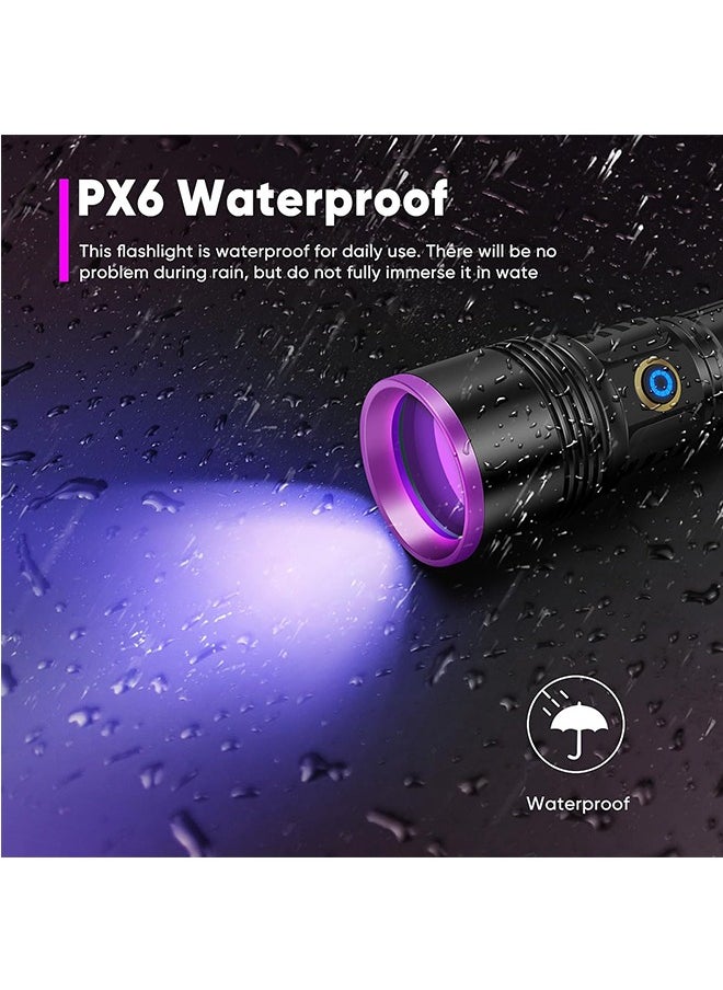 Generic - 20W 355nm UV Flashlight USB Rechargeable UV Light High Power Black Light Flashlight for Pet Urine Detection, Resin Curing, Minerals, Blood Tracking, Scorpion, Rockhounding,Yooperlites,A/C Leak Detect - Image 1