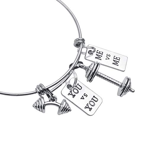 BronaGrand 32pcs Sport Charms Barbell Dumbbell Kettle Bell Weightlifting Charms Pendants for Necklace Bracelets Jewellery Making Crafting,14 Styles - Image 5