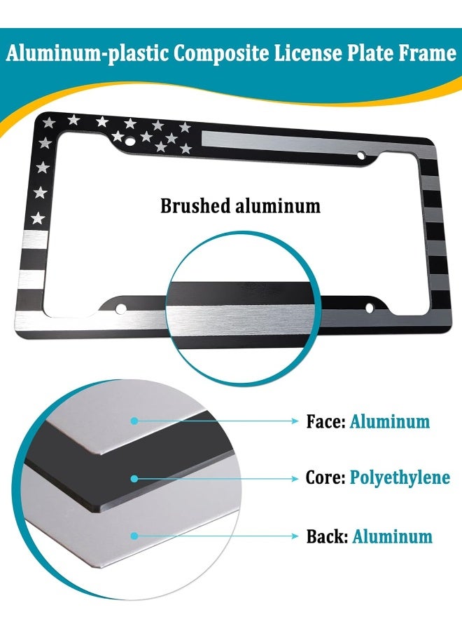 AOOTF American Flag License Plate Frame- Patriotic Usa Car Tag Cover - Image 2