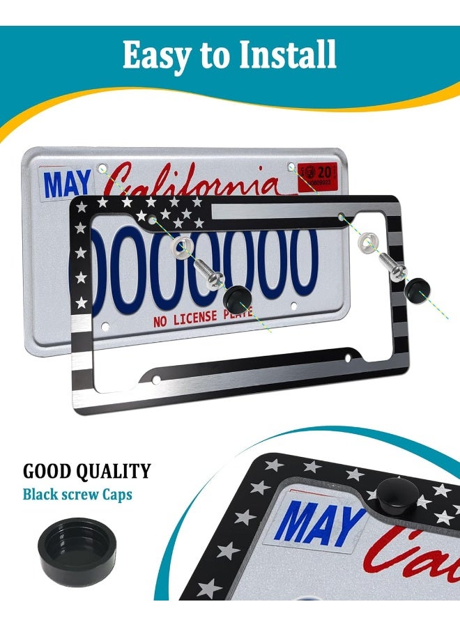 AOOTF American Flag License Plate Frame- Patriotic Usa Car Tag Cover - Image 4