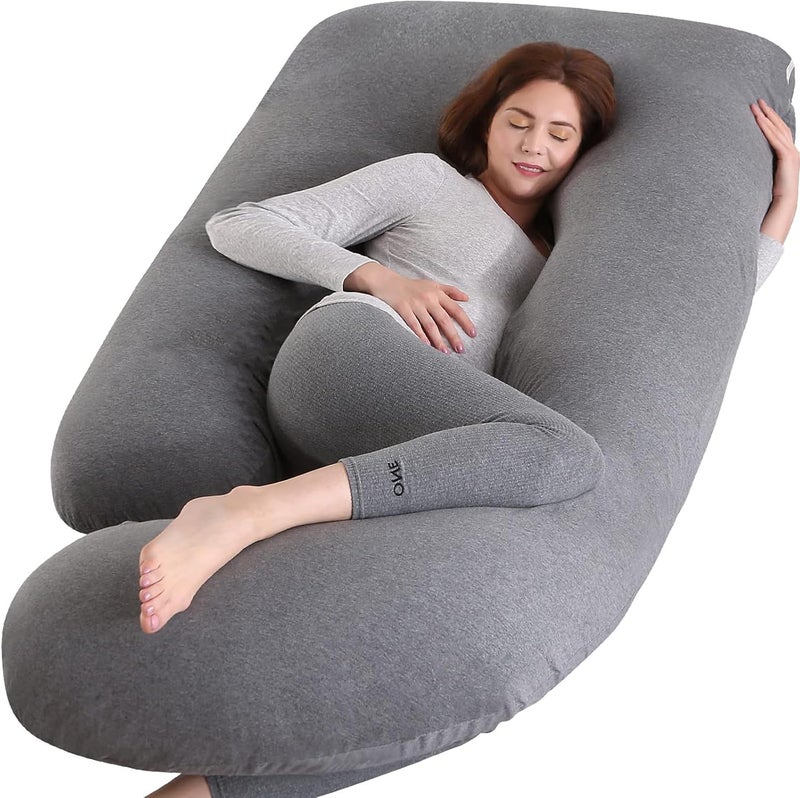 Victostar Pregnancy Pillow,57 inches U Shaped Maternity Pillow with Removable Cover Full Body Pillow Support for Back, HIPS, Legs, Belly (Dark Gray) - Image 1