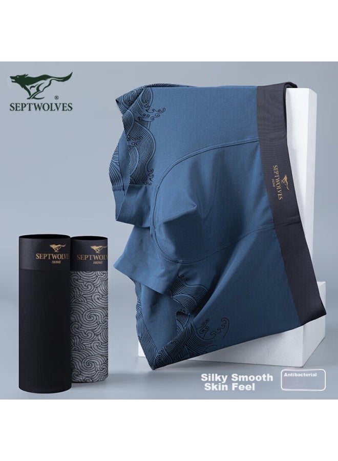 Septwolves Men's Underwear, Graphene Antibacterial Ice Silk Cool-feeling Seamless Boxer Briefs, 3-pack, Luxury Style - Image 3
