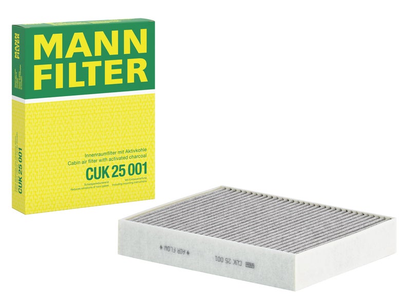 فلتر هواء المقصورة MANN-FILTER CUK 25 001 - فلتر حبوب اللقاح مع الكربون النشط - للسيارات + وسائل النقل