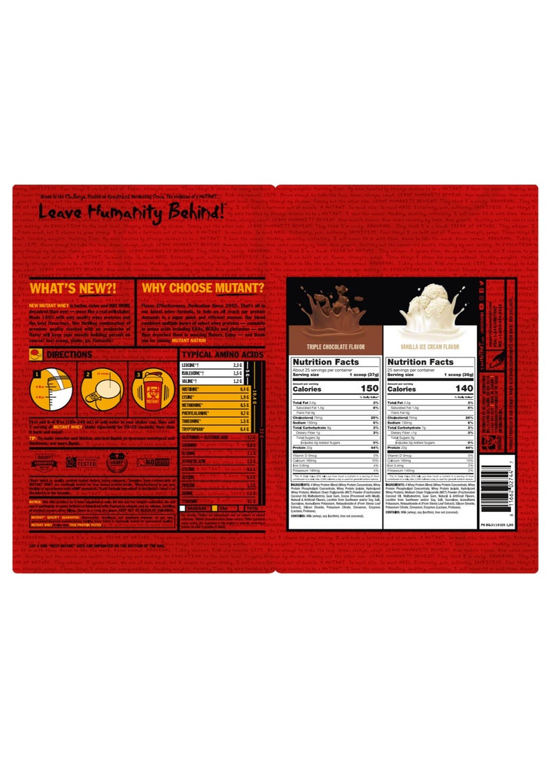 Mutant مصل اللبن 1.8 كجم (4 رطل) غرفة مزدوجة - آيس كريم الشوكولاتة والفانيليا الثلاثي - Image 2