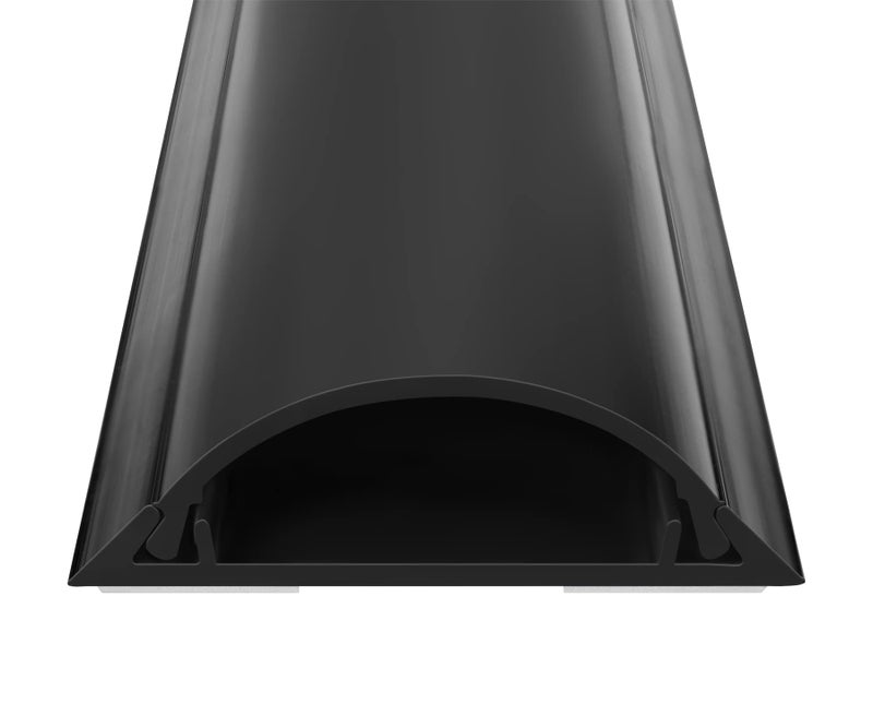 ZhiYo Cord Cover Floor 34in (2 x L17in), Large Capacity Floor Cable Cover, Hard PVC Cord Hider, Wire Cable Management Raceway, Black, Cord Cavity - 1.8"(W) x 0.6"(H) - Image 1