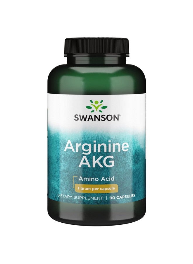 Swanson Amino Acid Maximum Strength Arginine Akg Nitric Oxide Enhancer 1000 Milligrams 90 Capsules - Image 1