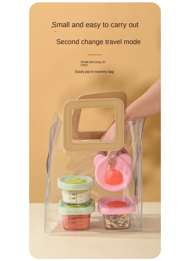 Y&D - 4-Piece Glass Food Storage Container Baby Complementary Food Box Set - Image 1