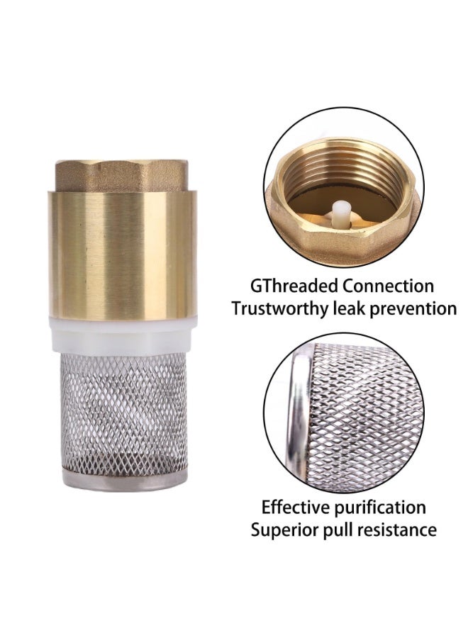 Brass Check Valve With Filter Water Pump Bottom Valve Foot Valve with Filter Foot Valve Filter No Return Valve Foot Valve Strainer (DN20)  - Image 2