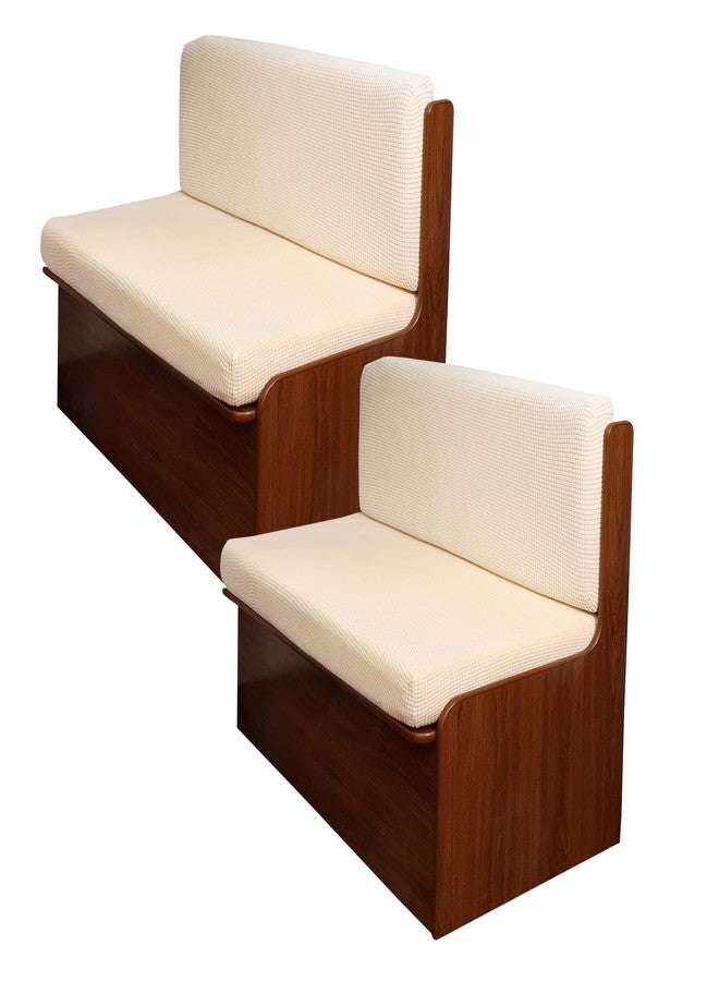 KRFOONN RV Dinette Cushion Covers - Stretch Camper Cushions Replacement Couch Cushion Slipcovers (Washable Loveseat Slipcovers for Travel Trailer Couch, 2 Backrest & 2 Bench Covers, Beige) - Image 1