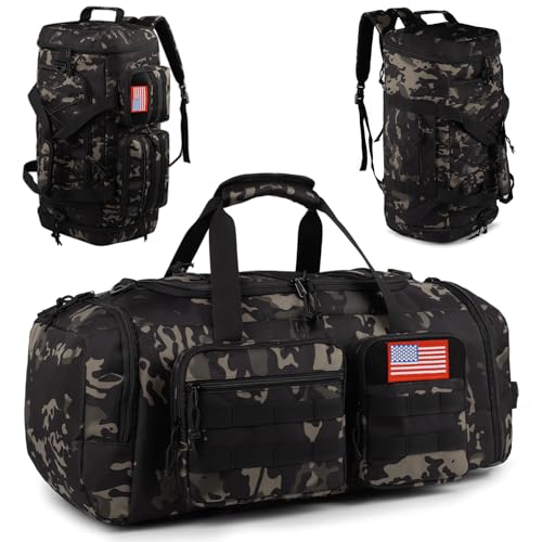 ATRIPACK Tactical Gym Bag for Men，50L Large 3 in 1 Sports Duffle Bag with Shoes Compartment for Travel,Water Resistant Travel Backpack Weekender Overnight Bag with Wet Pocket for Women - Image 1