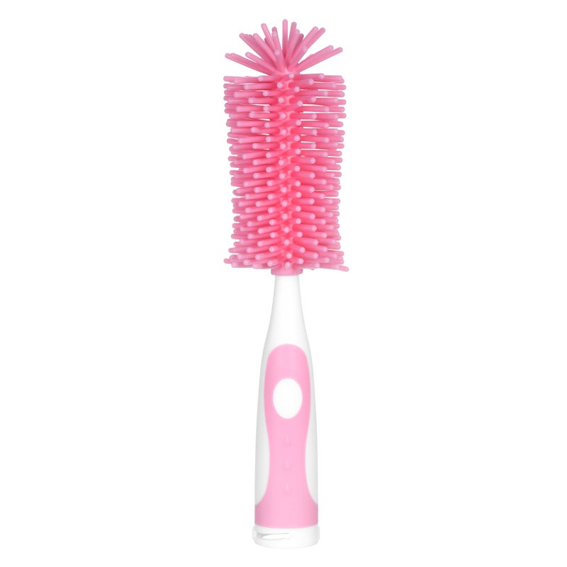 Silicone Bottle Brush: 360 Degree Soft Bristles - Scratch-Free Detachable Small Brush Long Handle With Non-Slip Design for Baby Bottle Cleaning, Hard-To-Reach Corners - Image 2