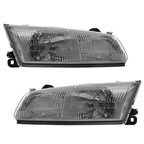 TRQ مجموعة مصابيح أمامية جانبي السائق والراكب TRQ متوافقة مع تويوتا كامري 1997-1999 TO2502117 TO2503117 - Image 2