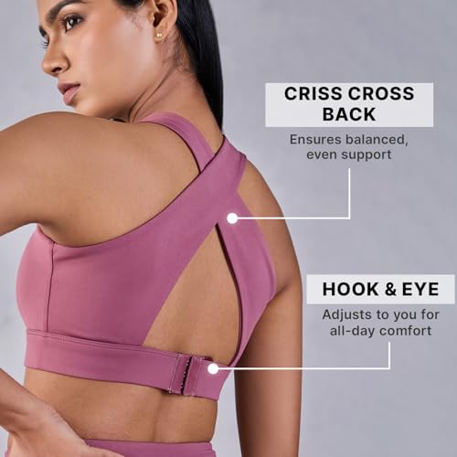 KICA High Impact and Full Coverage Crostini Sports Bra Pink (S) - Image 4