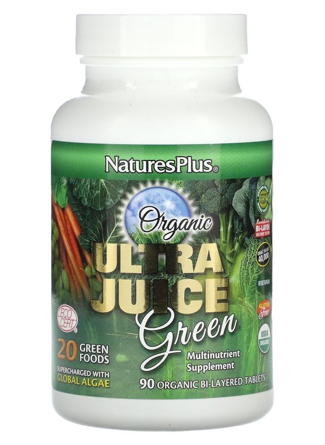 NaturesPlus Organic Ultra Juice Green 90 Organic Bi-Layered Tablets 
