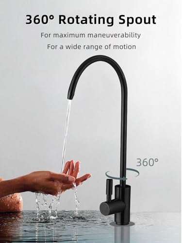 Bifordo Drinking Water Faucet Matte Black Water Filter Faucet SUS304 Stainless Steel Easy to Install Reverse Osmosis Faucet for Kitchen Bar Sink - Image 3