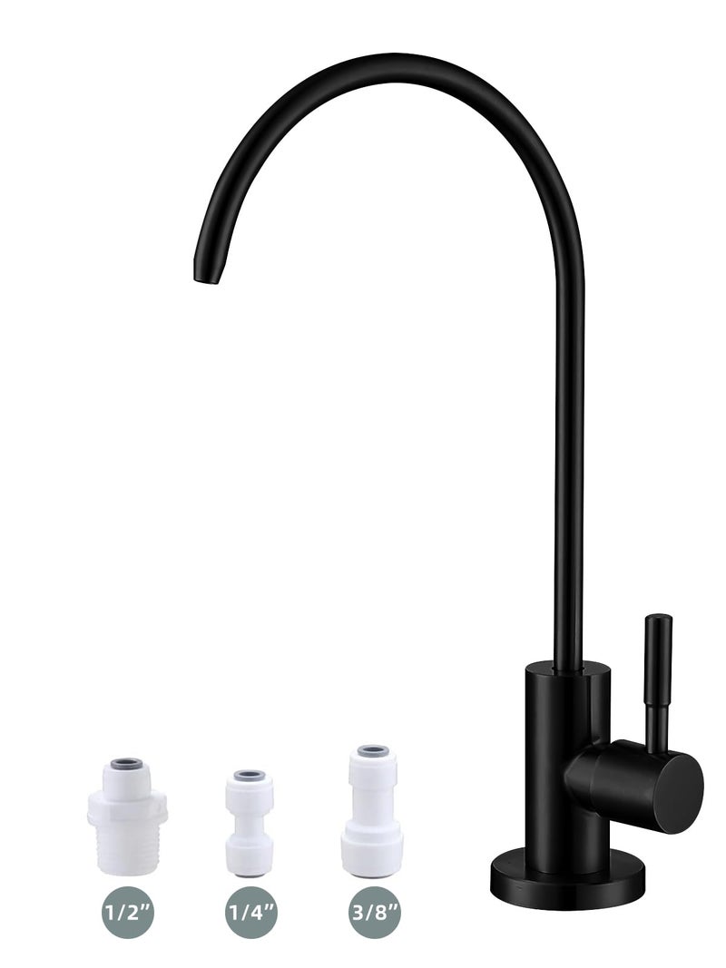 Bifordo Drinking Water Faucet Matte Black Water Filter Faucet SUS304 Stainless Steel Easy to Install Reverse Osmosis Faucet for Kitchen Bar Sink - Image 2