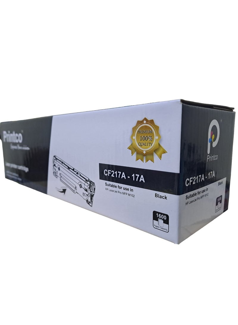 برينتكو خرطوشة حبر 17A متوافقة باللون الأسود مع شريحة لطابعات HP CF217A 17A LaserJet Pro M102A M102W MFP M130A. - Image 1