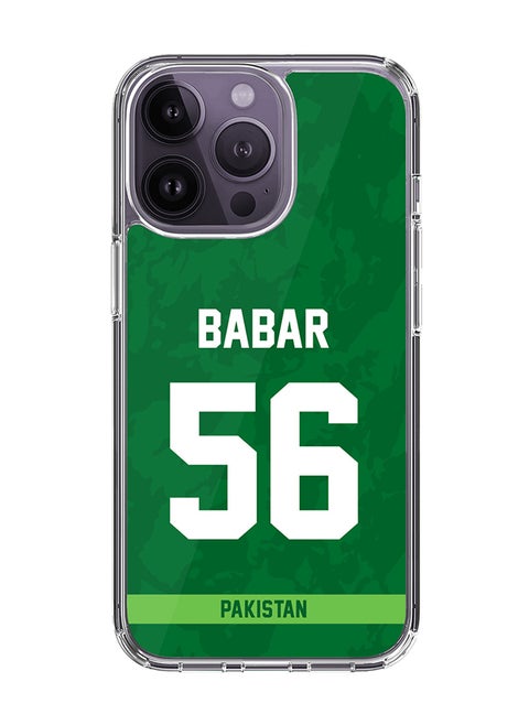 Classic Clear Case for iPhone 14 Pro , Hybrid Soft Case Transparent Cover - Player Name - Babar Azam, Jersey Number- 56